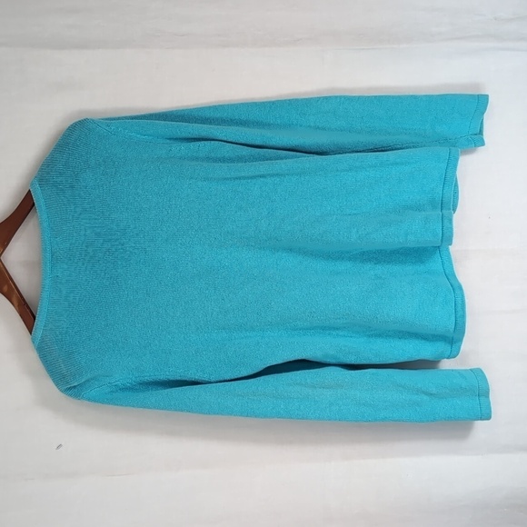 Vintage Crystal Kobe Blue Snowman Full Zip Sweater Size Large - Picture 5 of 5